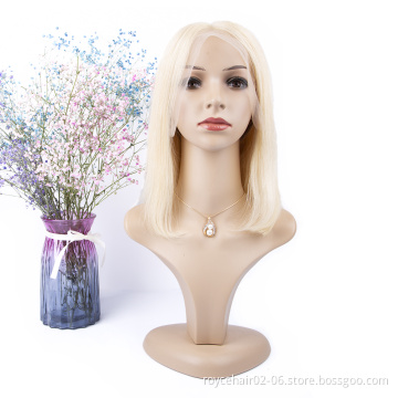 Brazilian Virgin Hair Straight Blond 613 Pre Plucked Short Bob Wig Human Hair Lace Front Wigs for African American